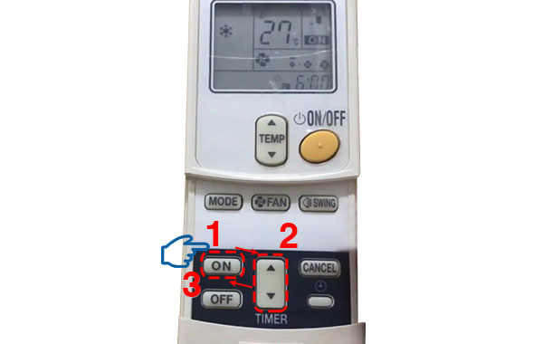 Hẹn giờ bật máy lạnh Daikin thế hệ cũ